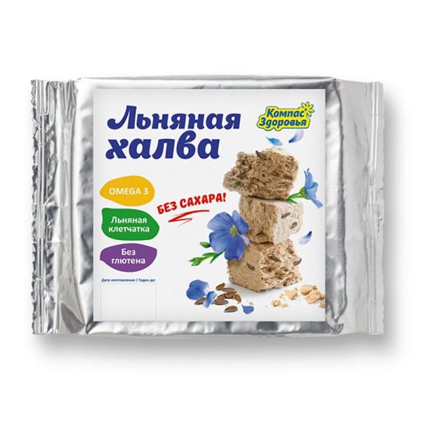 Изображение товара Халва льняная на фруктозе 250г Халва льняная на фруктозе 250г фотография