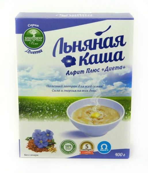 Изображение товара Каша льняная диета Алфит плюс 400гр Каша льняная диета Алфит плюс 400гр фотография